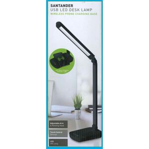 Status Black Usb Led Desk Lamp, Wireless Phone Charging Base, Touch Control, Adjustable Status Black Usb Led Desk Lamp, Wireless Phone Charging Base, Touch Control, Adjustable