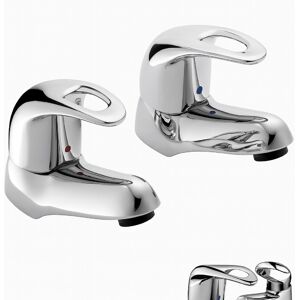 Evg Della Bath Tap Pair Chrome - Durable Twin Hot & Cold Basin Taps Evg Della Bath Tap Pair Chrome - Durable Twin Hot & Cold Basin Taps