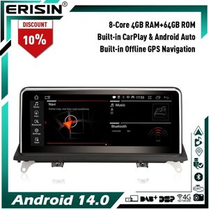 Erisin 10.25" 64gb Android 14 Car Stereo Gps Dab+ Carplay Bmw X5 E70 X6 E71 Ccc Ips 4g Erisin 10.25" 64gb Android 14 Car Stereo Gps Dab+ Carplay Bmw X5 E70 X6 E71 Ccc Ips 4g