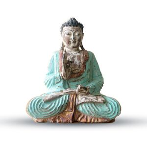 Ancient Wisdom Vintage Style Large Hand Carved Wooden Buddha Statue - Wood 30cm 12" Figure Ancient Wisdom Vintage Style Large Hand Carved Wooden Buddha Statue - Wood 30cm 12" Figure