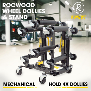 4pcs Mechanical Wheel Dollies & Stand Rocwood Heavy Duty Vehicle Car 2720kg 4pcs Mechanical Wheel Dollies & Stand Rocwood Heavy Duty Vehicle Car 2720kg