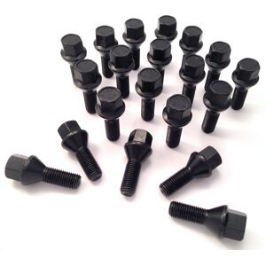Bimecc Car Wheel Bolts In Black M12 X 1.5, 17mm Hex, Taper, 26mm Thread - Saab X 20 Bimecc Car Wheel Bolts In Black M12 X 1.5, 17mm Hex, Taper, 26mm Thread - Saab X 20