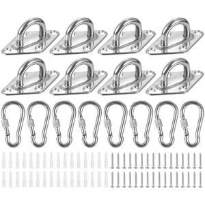 Uxcell 8 Pcs Pad Eye Plate, 3.1 Inch Stainless Steel Ceiling U Hooks With Screw, Silver Uxcell 8 Pcs Pad Eye Plate, 3.1 Inch Stainless Steel Ceiling U Hooks With Screw, Silver