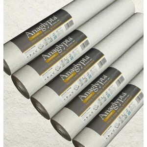 5x Rolls Of Woodchip Wallpaper Anaglypta Tuffstuff White Paintable Paste Wall 5x Rolls Of Woodchip Wallpaper Anaglypta Tuffstuff White Paintable Paste Wall