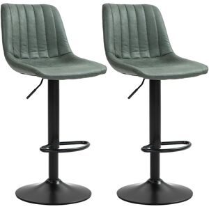 Homcom Bar Stools Set Of 2 Adjustable Swivel Bar Chairs With Backrest Green Homcom Bar Stools Set Of 2 Adjustable Swivel Bar Chairs With Backrest Green
