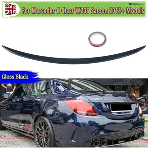 For Benz 4dr W205 C63 Sport Style 2015up Rear Boot Trunk Lip Spoiler Gloss Black For Benz 4dr W205 C63 Sport Style 2015up Rear Boot Trunk Lip Spoiler Gloss Black