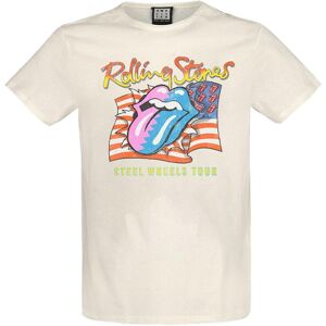 Amplified Unisex Adult Steel Wheels The Rolling Stones T-Shixs Vintage White Gd Amplified Unisex Adult Steel Wheels The Rolling Stones T-Shixs Vintage White Gd