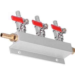 3 Way Gas Splitter Co2 Gas Distribution Manifold With 5/16 Inch Beer Integrat Gb 3 Way Gas Splitter Co2 Gas Distribution Manifold With 5/16 Inch Beer Integrat Gb