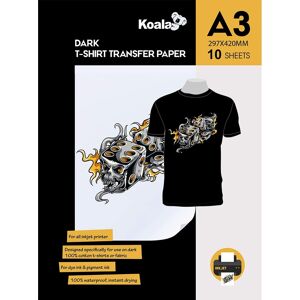 Koala Premium Inkjet Iron On T Shirt Transfer Paper For Black And Dark Fabrics Koala Premium Inkjet Iron On T Shirt Transfer Paper For Black And Dark Fabrics