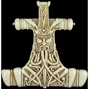 Wall Relief - Thor'S Hammer Mjolnir - White - Maxine Miller Viking God Wall Relief - Thor'S Hammer Mjolnir - White - Maxine Miller Viking God