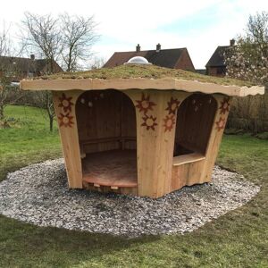 Freerangedesigns Handcrafted Wooden Garden Pavilion – Unique Eco Design With Living Roof Freerangedesigns Handcrafted Wooden Garden Pavilion – Unique Eco Design With Living Roof