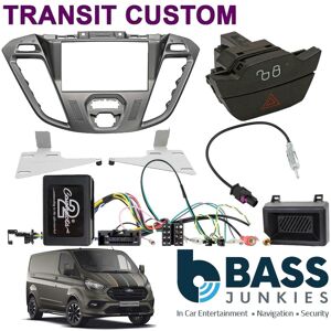 Connects2 Ford Transit Custom V362 Blue Display Stereo Pegasus Fascia Steering Wheel Kit Connects2 Ford Transit Custom V362 Blue Display Stereo Pegasus Fascia Steering Wheel Kit