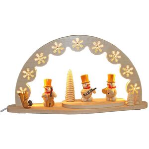 Fa. Volker Zenker Erzgebirgische Volkskunst Arch Snowmen Musicians With Instruments Electric Lighting Wxhxd 50x28x5c Fa. Volker Zenker Erzgebirgische Volkskunst Arch Snowmen Musicians With Instruments Electric Lighting Wxhxd 50x28x5c