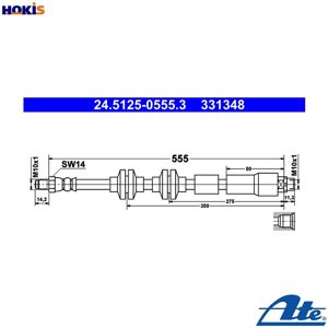 Ate BMW X1 Brake Hose - 555mm, M10x1, Flexible Ate BMW X1 Brake Hose - 555mm, M10x1, Flexible