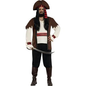 Fiestas Guirca Mens Seven Seas Pirate Costume Set / Xl White/brown Fg1486 Fiestas Guirca Mens Seven Seas Pirate Costume Set / Xl White/brown Fg1486
