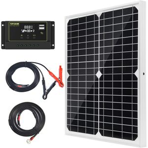 Topsolar 20w 12v Solar Panel Kit Battery Charger Maintainer + 10a Pwm Solar For Topsolar 20w 12v Solar Panel Kit Battery Charger Maintainer + 10a Pwm Solar For