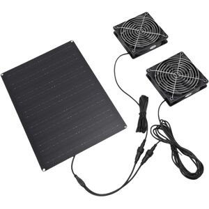 Solar Powered Dual Fan Kit 75w Solar Panel Cooling Fan For Pet House Solar Powered Dual Fan Kit 75w Solar Panel Cooling Fan For Pet House