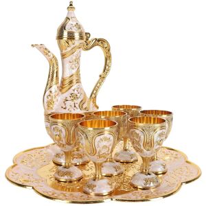 Tea Pot Cup Set Exquisite Vintage Tea Set Decorative Zinc Alloy Tea Pot Cup Set Exquisite Vintage Tea Set Decorative Zinc Alloy