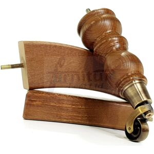 L&f Turned Wood Furniture Feet 2 Castors 2 Curved Back Legs 205mm Dark Oak Stain M8 L&f Turned Wood Furniture Feet 2 Castors 2 Curved Back Legs 205mm Dark Oak Stain M8