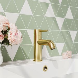 Welovebathrooms Arlo Basin Mono Mixer Tap & Push Button Waste Brushed Brass Single Lever Tap Welovebathrooms Arlo Basin Mono Mixer Tap & Push Button Waste Brushed Brass Single Lever Tap