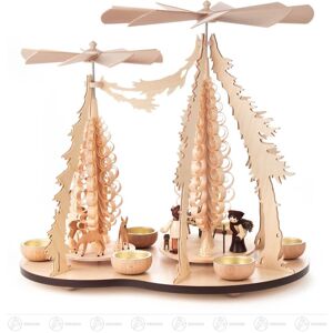 Großhandel Dregeno Double Pyramid With Waldleuten And Deer, For Tea Light Bxhxt 37 Cmx35, 5 Cmx26 " Großhandel Dregeno Double Pyramid With Waldleuten And Deer, For Tea Light Bxhxt 37 Cmx35, 5 Cmx26 "