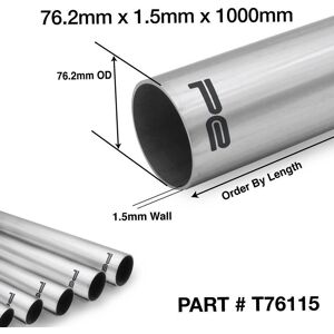 76.2mm 3" Od X 1000mm 1.5mm Wall 304 Stainless Steel Exhaust Pipe Tube - T76115 76.2mm 3" Od X 1000mm 1.5mm Wall 304 Stainless Steel Exhaust Pipe Tube - T76115