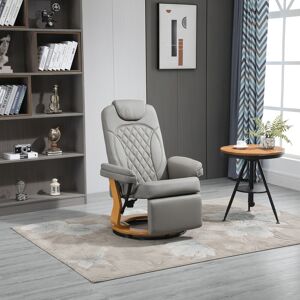 Homcom Pu Recliner Lounge Chair With Footrest Headrest Wood Base For Home Office Grey Homcom Pu Recliner Lounge Chair With Footrest Headrest Wood Base For Home Office Grey