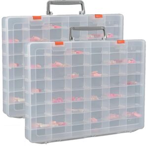 Sodial 1x(2 Pack 48 Grids Clear Plastic Organizer Boxes With Adjustable Dividers,8271 Sodial 1x(2 Pack 48 Grids Clear Plastic Organizer Boxes With Adjustable Dividers,8271