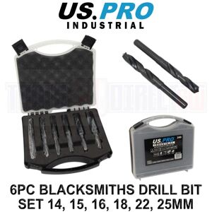 Us Pro Industrial 6pc Blacksmiths Drill Bit Set 14, 15, 16, 18, 22, 25mm 2499 Us Pro Industrial 6pc Blacksmiths Drill Bit Set 14, 15, 16, 18, 22, 25mm 2499