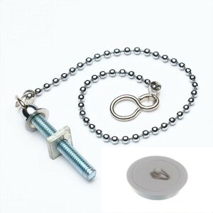 Onestopdiy 50 X Basin Sink Ball Chrome Chain & Stay Sets 300mm With 38mm White Plug O Onestopdiy 50 X Basin Sink Ball Chrome Chain & Stay Sets 300mm With 38mm White Plug O