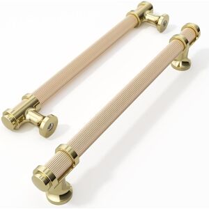 Furniware 10 Pack Gold Cupboard Handles, 160mm (6.3 Inch) Hole Center, Color-Bl Furniware 10 Pack Gold Cupboard Handles, 160mm (6.3 Inch) Hole Center, Color-Bl