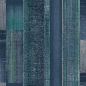 G56575 - Texstyle Blocks Stripes Turquoise, Navy, Ink Galerie Wallpaper G56575 - Texstyle Blocks Stripes Turquoise, Navy, Ink Galerie Wallpaper