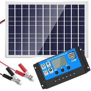 Sodial 30w 12v Solar Panel Battery +40a Controller For Rv Car Boat Home Camping S9t9 Sodial 30w 12v Solar Panel Battery +40a Controller For Rv Car Boat Home Camping S9t9