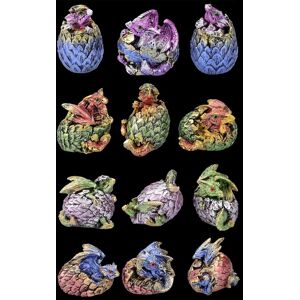 Figures Colorful 12 Piece Set - Babies Hatch - Fantasy Dragon Decoration Figures Colorful 12 Piece Set - Babies Hatch - Fantasy Dragon Decoration