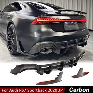 Rio For Audi Rs7 Sportback 2020up Dry Carbon Fiber Rear Bumper Diffuser Lip Splitter Rio For Audi Rs7 Sportback 2020up Dry Carbon Fiber Rear Bumper Diffuser Lip Splitter