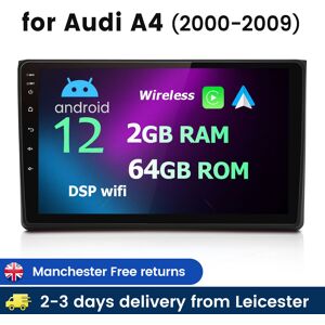 Junsun 2+64gb Carplay 9\" Android 12 Car Stereo Sat Nav Gps Swc For Audi A4 S4 Rs4 Wifi Junsun 2+64gb Carplay 9\" Android 12 Car Stereo Sat Nav Gps Swc For Audi A4 S4 Rs4 Wifi