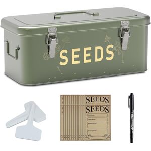 Orionstar Seed Storage Organizer, Metal Seed Saving Box With Lid, Seed Bin With Orionstar Seed Storage Organizer, Metal Seed Saving Box With Lid, Seed Bin With