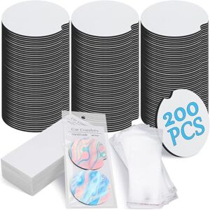 Sodial 2x(Sublimation Car Coaster Blank Set, 200pcs 2.76inch Blank Sublimation2940 Sodial 2x(Sublimation Car Coaster Blank Set, 200pcs 2.76inch Blank Sublimation2940
