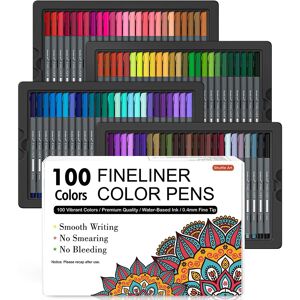 Branded Fineliners, 100 Colours Colouring Pens Set, 0.4mm Extra Fine Tip Coloured Pens P Branded Fineliners, 100 Colours Colouring Pens Set, 0.4mm Extra Fine Tip Coloured Pens P