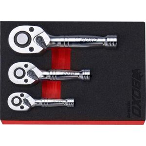 Stubby Ratchet Set 3 Piece 72 Teeth 1/4", 3/8", 1/2" Quick Release Boxo Bx356-R2 Stubby Ratchet Set 3 Piece 72 Teeth 1/4", 3/8", 1/2" Quick Release Boxo Bx356-R2