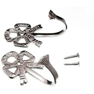 Onestopdiy New 8 Pairs Of Curtain Drape Tie Hold Backs Bow Chromed 75 X 45 X 35mm - Onestop Onestopdiy New 8 Pairs Of Curtain Drape Tie Hold Backs Bow Chromed 75 X 45 X 35mm - Onestop