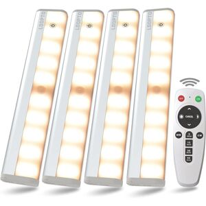 Ldopto Motion Sensor Under Cabinet Lights With Remote 4 Pack, Dimmable Battery Ldopto Motion Sensor Under Cabinet Lights With Remote 4 Pack, Dimmable Battery