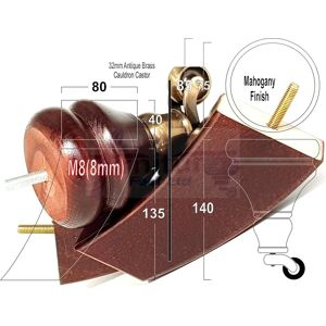 L&f 2 Turned Wood Brass Castor Furniture Chair Legs M8 2 Cuved Sofa Feet 140mm High L&f 2 Turned Wood Brass Castor Furniture Chair Legs M8 2 Cuved Sofa Feet 140mm High