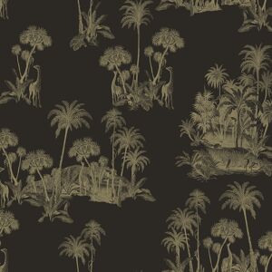 12595 - Ted Baker Fantasia Animals Birds Botanics Black Gold Galerie Wallpaper 12595 - Ted Baker Fantasia Animals Birds Botanics Black Gold Galerie Wallpaper