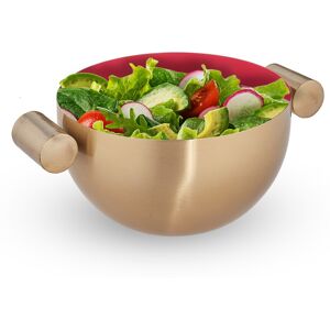 Relaxdays Small Serving Bowl Salad Baking Mixing Food Preparation Kitchen Gold Red Handles Relaxdays Small Serving Bowl Salad Baking Mixing Food Preparation Kitchen Gold Red Handles