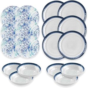 Purely Home Coastal Melamine Plastic Outdoor/bbq/camping 18 Piece Full Dinnerware Set For 6 Purely Home Coastal Melamine Plastic Outdoor/bbq/camping 18 Piece Full Dinnerware Set For 6