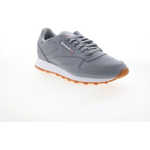 Reebok Classic Leather Mens Gray Leather Lace Up Lifestyle Trainers Shoes Reebok Classic Leather Mens Gray Leather Lace Up Lifestyle Trainers Shoes