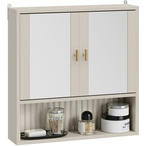 Bathroom Mirror Cabinet Wall Mounted, Stone 2 Door With Shelving, Vonhaus Bathroom Mirror Cabinet Wall Mounted, Stone 2 Door With Shelving, Vonhaus