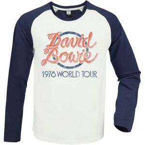 Amplified David Bowie 1978 World Tour Vintage White / Navy Medium Baseball Jersey T Shirts Amplified David Bowie 1978 World Tour Vintage White / Navy Medium Baseball Jersey T Shirts