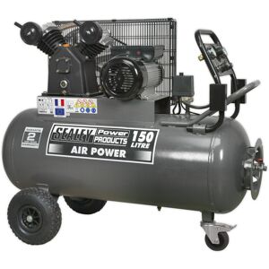 Thatcable 150 Litre Belt Drive Air Compressor - Front Control Panel - 3hp Electric Motor Thatcable 150 Litre Belt Drive Air Compressor - Front Control Panel - 3hp Electric Motor